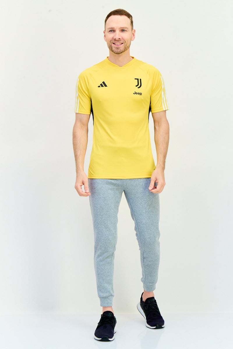 Adidas Men Slim Fit Jeep Short Sleeve Training Jersey, Yellow - Image 4